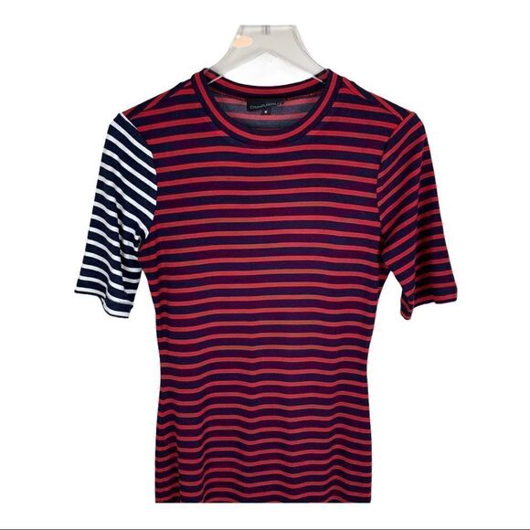 Cynthia Rowley Red/Blue Striped Maxi Dress Ruffle Bottom Sz S - Picture 5 of 10